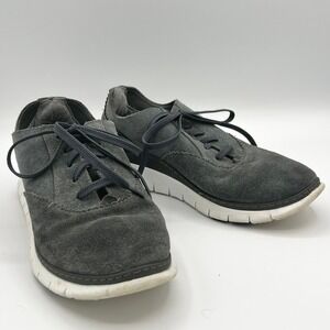 Vionic Taylor Women's M Suede Oxford Sneakers Grey Leather Lace Up Shoes TVW5174